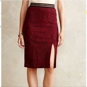 NWOT Anthro Maeve Maroon Pencil Skirt